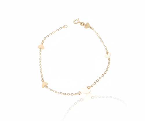 zlota bransoletka z serduszkami