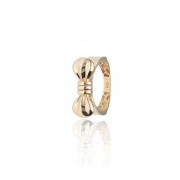 Pierścionek z kokardką zloty