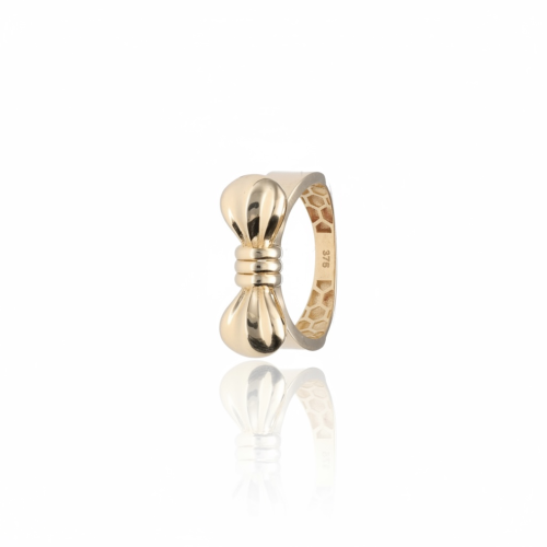 Pierścionek z kokardką zloty