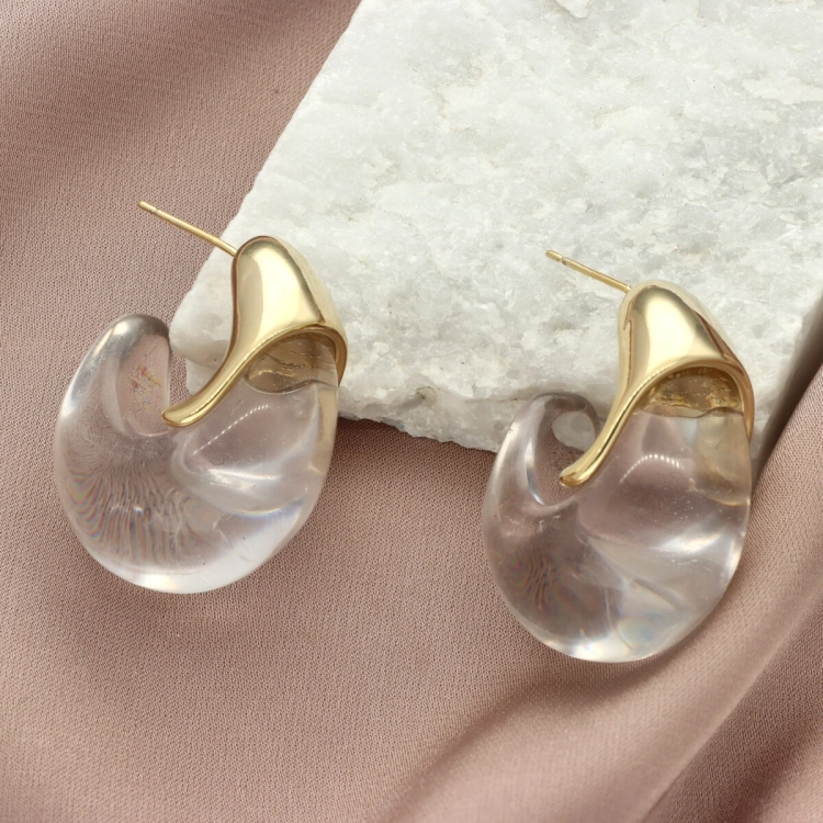 kolczyki krople z żywicy