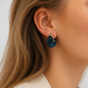 kolczyki turkusowe z żywicą