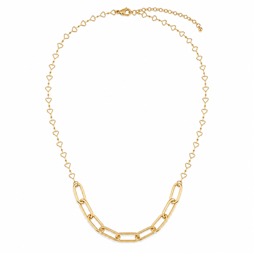 Złoty łańcuszek z sercami